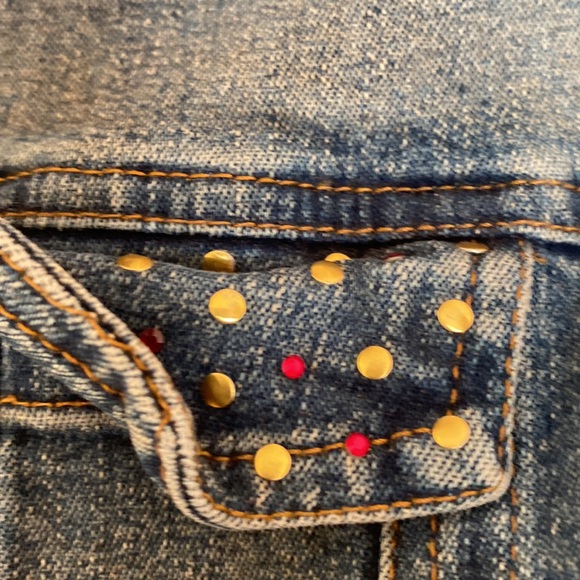 VERSACE jeans jacket Womens size,2/4, Kids 10 EU 140 streach - Picture 9 of 10